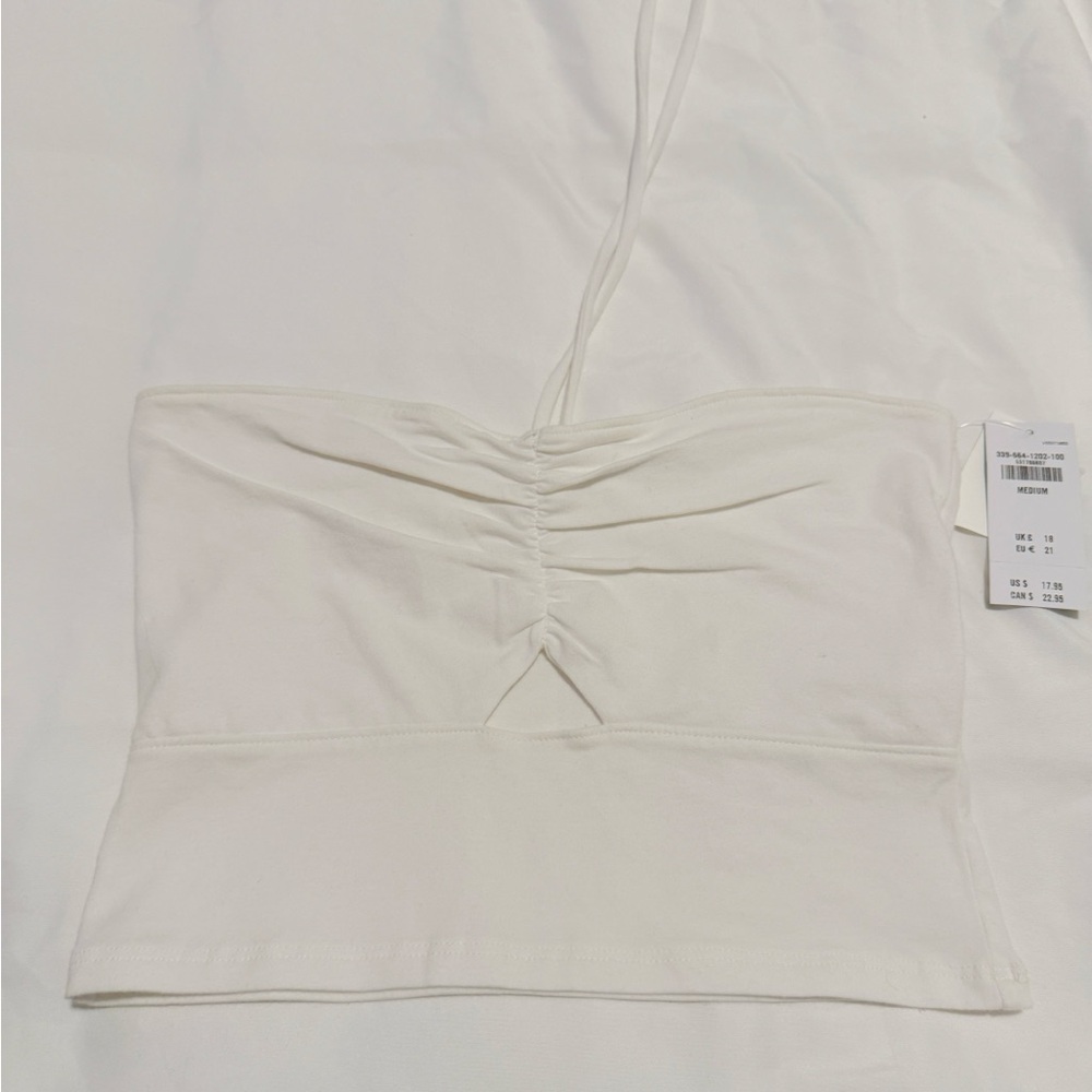 White Ruched Tube Top